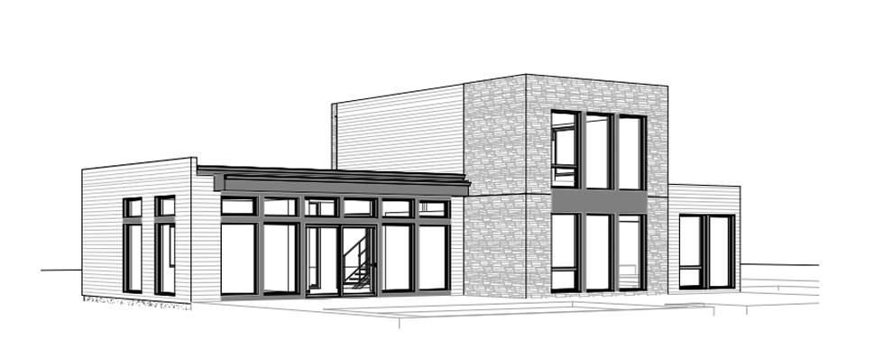 Architectural elevation drawing of the home
